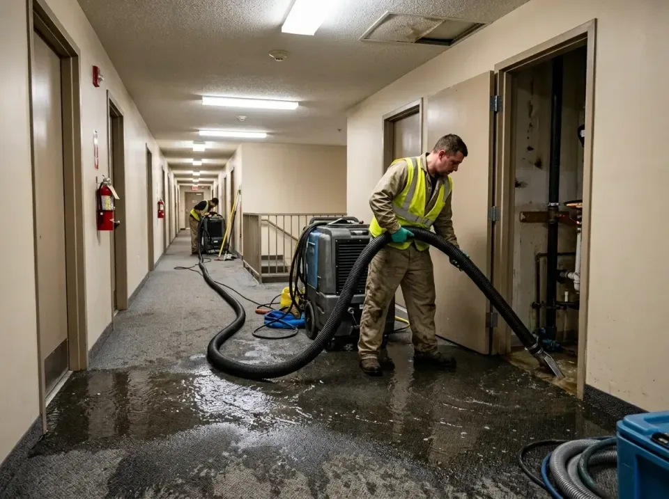 multi-unit-apartment-hallway-f-005 — frequently asked questions, Emergency Burst Pipe Water Extraction & Removal in Wright C…